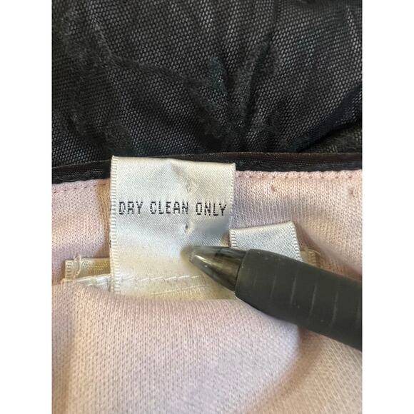 Vintage Cache Pink And Black Floral Mesh Maxi Dress With Beading Size 12 - Picture 6 of 6